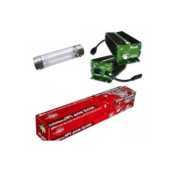 Kit 400 W Bolt + Cooltube 125 mm + Pure Light Hps 400 W Bloom