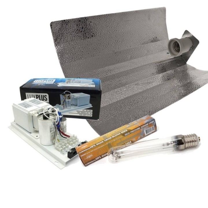 KIT LUX 600 + REFLECTOR ALAS + BOMBILLA PURE LIGHT GROW-BLOOM