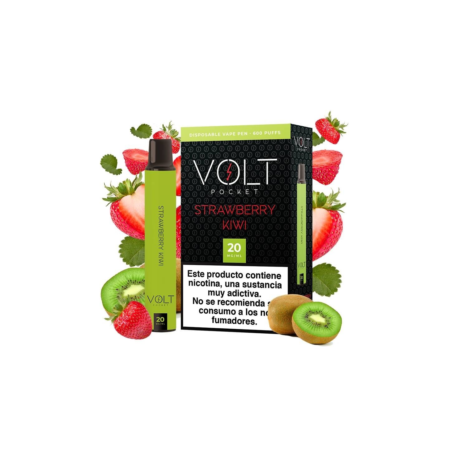 Vaper desechable con nicotina con sabor a kiwi fresa